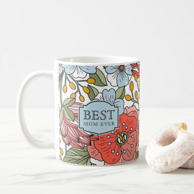 Taza De Café La mejor floral del día de la madre (Con donut)