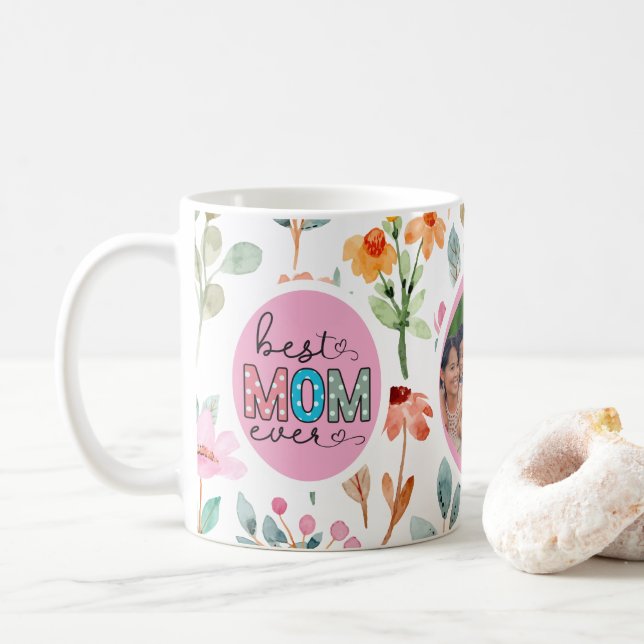 Taza De Café La mejor foto de mamá del día de la madre (Con donut)