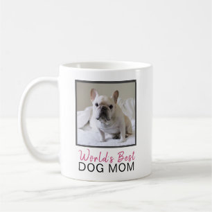 Taza De Café La mejor foto del perro del cuadrado de la mamá