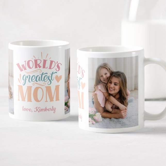 Taza De Café La mejor foto personalizada de mamá del mundo (Subido por el creador)