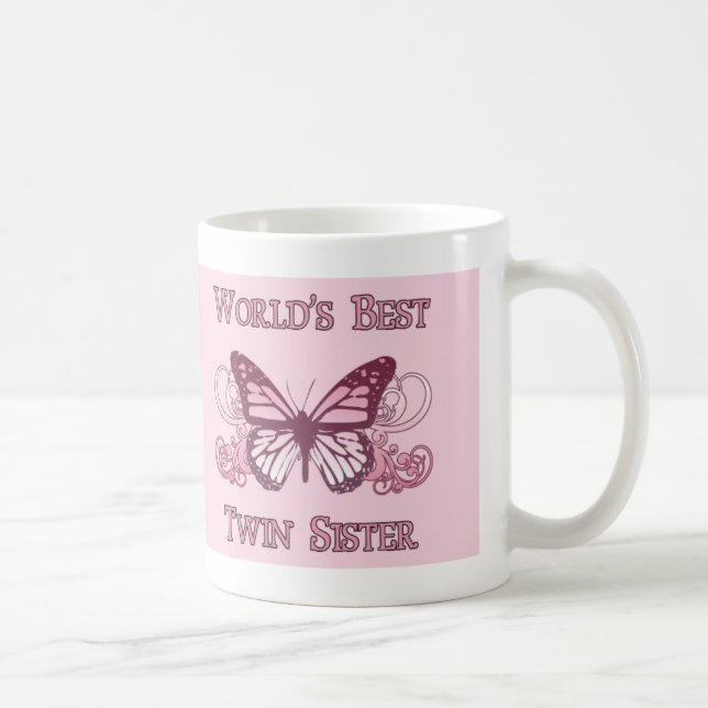 Taza De Café La mejor hermana gemela del mundo (mariposa) (Derecha)