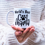 Taza De Café La mejor imagen del mundo para el gato, mamá 1<br><div class="desc">Diseño de "mamá del gato" lindo con una huella de pata de gato y una foto para un regalo para los amantes del gato.</div>