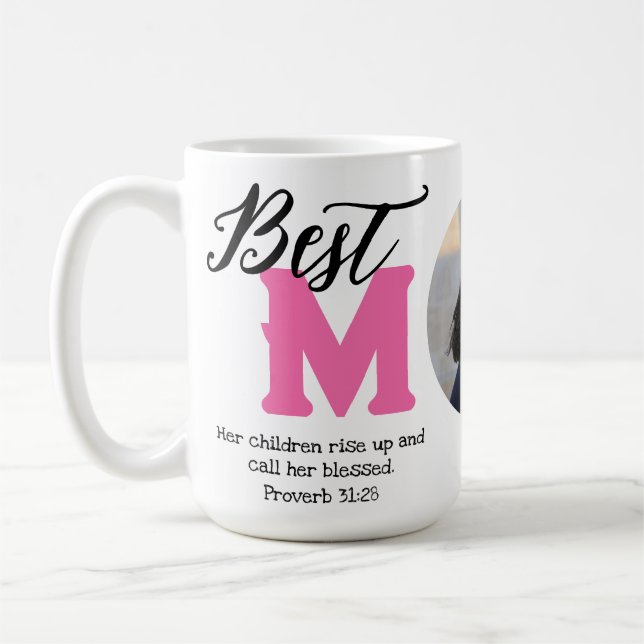 Taza De Café La mejor madre bendijo la foto de mamá (Izquierda)