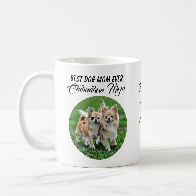 Taza De Café La mejor madre del perro de Chihuahua jamás (Izquierda)