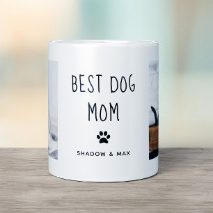 Taza De Café La mejor madre del perro   Dos textos manuscritos 