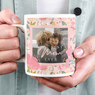 Taza De Café La mejor madre, Día de la Madre de fotos, flores s