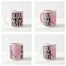 Taza De Café La Mejor Madre Flores Y Corazón Rosa