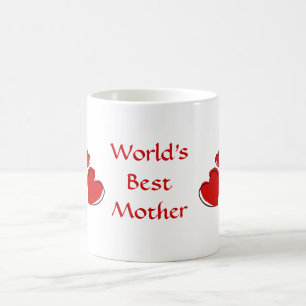 Taza De Café La mejor madre Personalizado roja Sketchy Hearts M