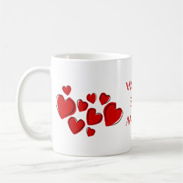 Taza De Café La mejor madre Personalizado roja Sketchy Hearts M