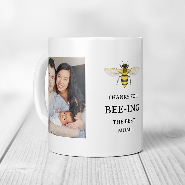 Taza De Café La mejor mamá | Abeja simple y fotos (Subido por el creador)