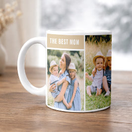 Taza De Café La Mejor Mamá Collage de Fotos Neutral