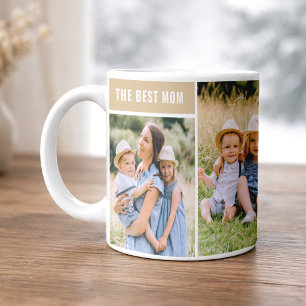 Taza De Café La Mejor Mamá Collage de Fotos Neutral