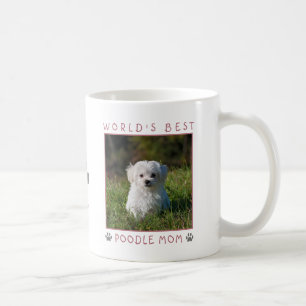 Taza De Café La Mejor Mamá de Caniche del Mundo Foto Huellas de