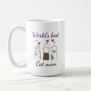 Taza De Café La mejor mamá de gatos del mundo personalizada