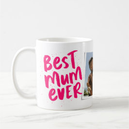 Taza De Café La mejor mamá de la foto rosa moderna del Día de l