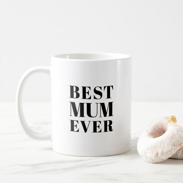 Taza De Café La mejor Mamá de la historia, cerámica del cumplea (Con donut)