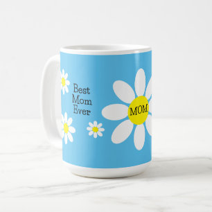 Taza De Café La mejor mamá de los días blancos Flor azul cielo