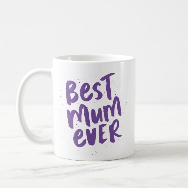 Taza De Café La mejor mamá del día moderno de la madre violeta (Izquierda)