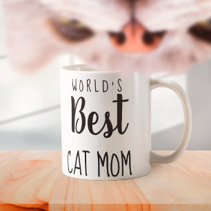 Taza De Café La mejor mamá del gato del mundo - personalizable