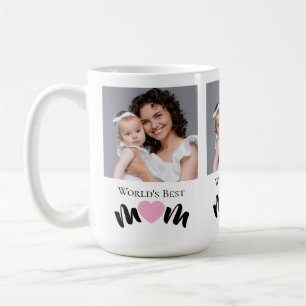 Taza De Café La Mejor Mamá del Mundo Corazón Adorable Blanco El