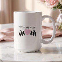 La Mejor Mamá del Mundo Corazón Dulce Blanco Elega