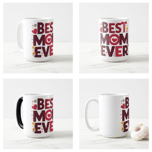 Taza De Café La Mejor Mamá del Mundo Corazones Lindos Día de la