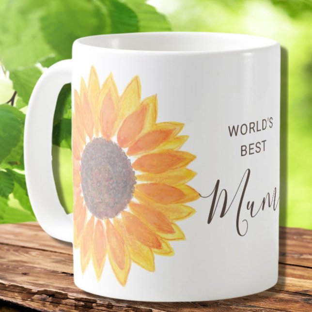 Taza De Café La mejor Mamá del mundo del girasol amarillo en el (Subido por el creador)