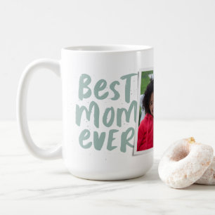 Taza De Café La mejor mamá del mundo foto moderna verde sage Dí