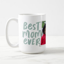 Taza De Café La mejor mamá del mundo foto moderna verde sage Dí