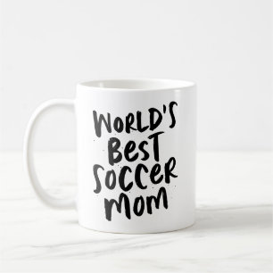 Taza De Café La mejor mamá del mundo futbolín es de moda negr