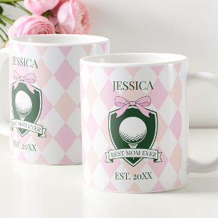 Taza De Café La Mejor Mamá del Mundo Golfer Señora Moderno Rosa