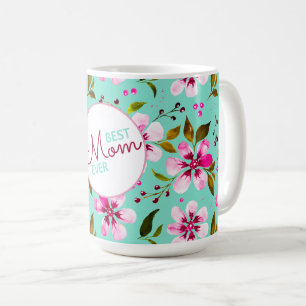 Taza De Café La mejor mamá del mundo Personalizada Aqua y Flora