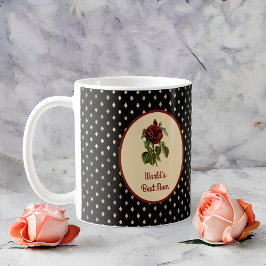 Taza De Café La mejor mamá del mundo Rosa de Borgoña en Harlequ