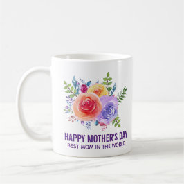 Taza De Café La mejor mamá en los Rosas del Día Mundial de la M