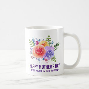 Taza De Café La mejor mamá en los Rosas del Día Mundial de la M