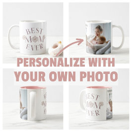 Taza De Café La Mejor Mamá Floral Rosa