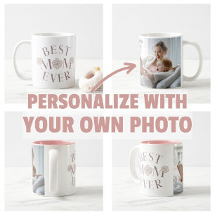 Taza De Café La Mejor Mamá Floral Rosa