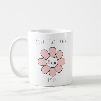 Taza De Café La mejor mamá gata rosada y polvorienta. Daisy Cat
