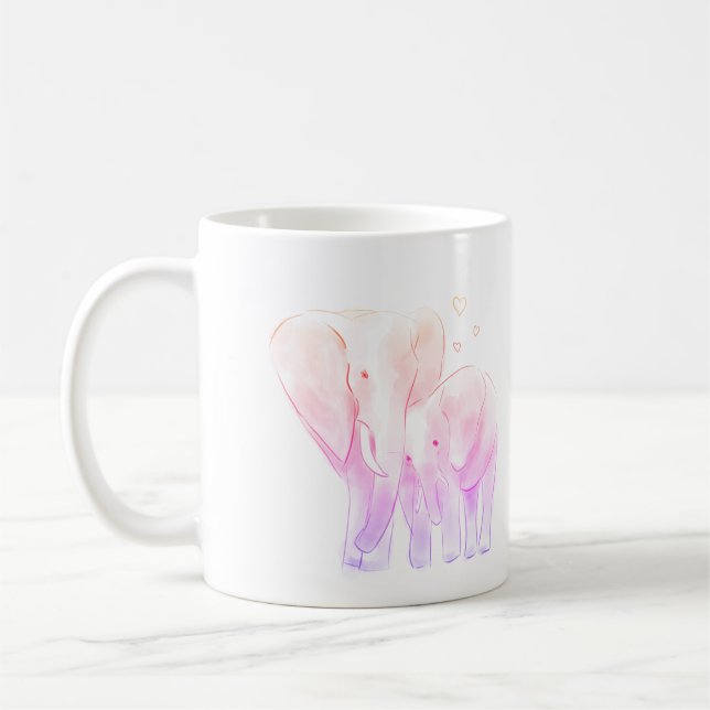 Taza De Café La mejor mamá jamás adorable boceto de elefantes (Izquierda)