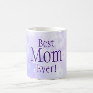 Taza De Café ¡La mejor mamá jamás! Flores moradas blandas