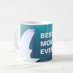 Taza De Café La mejor mamá jamás mamá oso polar y su cachorr