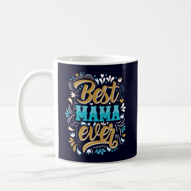 Taza De Café La mejor mamá jamás retro florece (Izquierda)