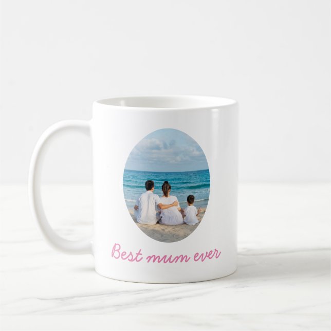 Taza De Café La mejor Mamá nunca Mug con foto Moderno Simple (Izquierda)