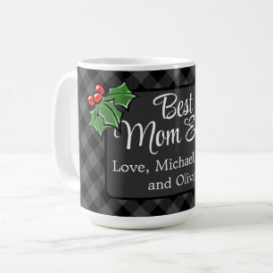 Taza De Café La mejor mamá siempre Navidad la clásica gris Plai