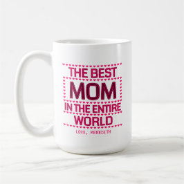 Taza De Café La Mejor Mamá Tipografía Corazones Rosados Persona