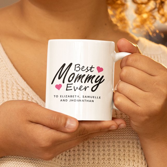 Taza De Café La mejor mami de la historia | Niños modernos llam (Subido por el creador)