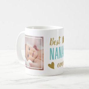 Taza De Café La mejor Nana de todas 2 Foto Azul y Dorado Recuer