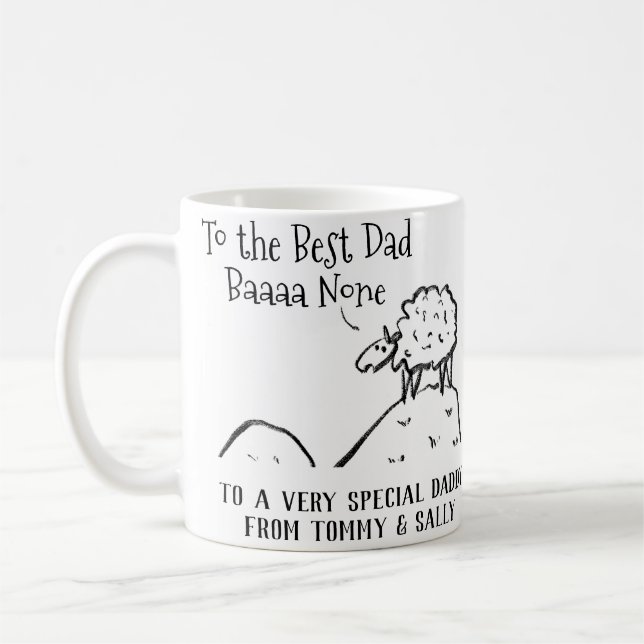 Taza De Café La mejor oveja divertida de papá diciendo un bollo (Izquierda)