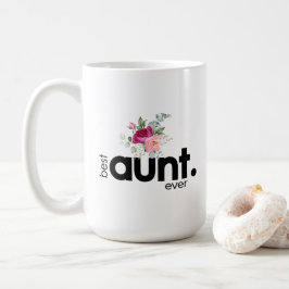 Taza De Café La mejor tía de los dulces peonies de 15 onzas