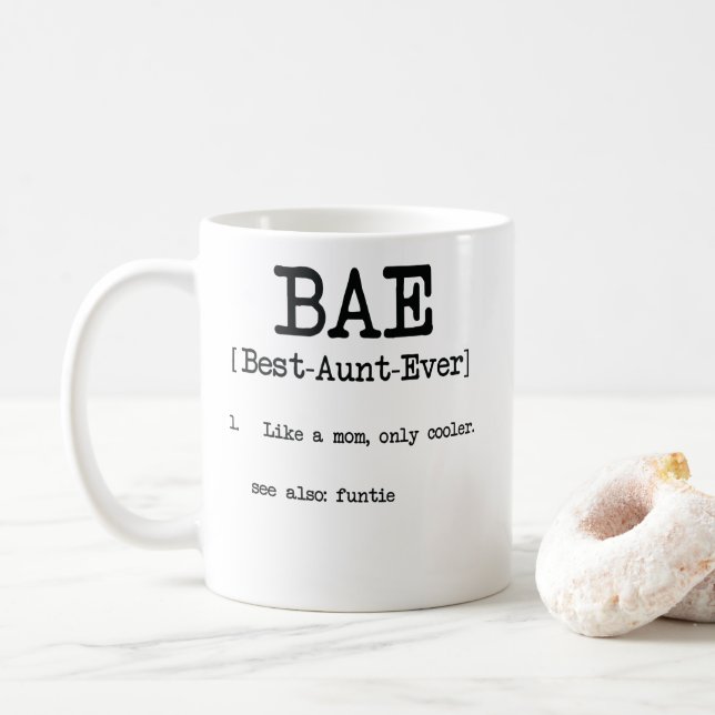Taza De Café La mejor tía fresca Gifts de tía Ever BAE (Con donut)